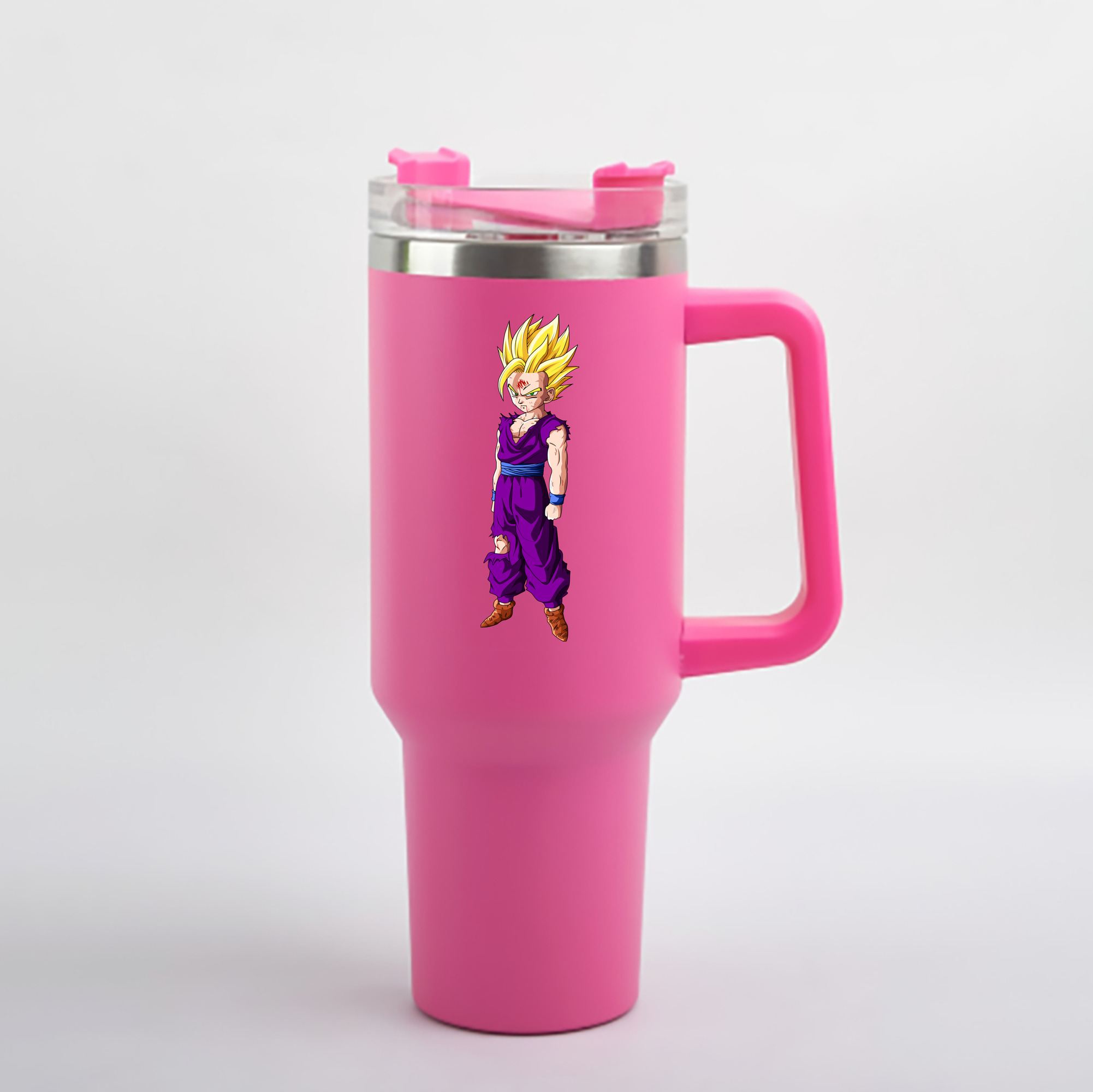 （画像用） ドラゴンボール 孫 悟飯（そんごはん）DRAGON BALL Son Gohan 1200mL車用タンブラー - クリスタルステッカー（プラスチックストロー付き）
